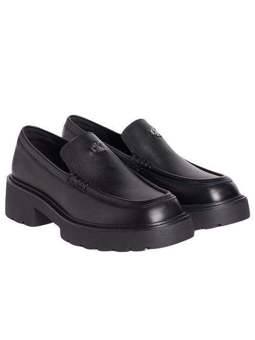 Mocassino donna nero in pelle Calvin Klein Jeans | YW0YW01862BEH